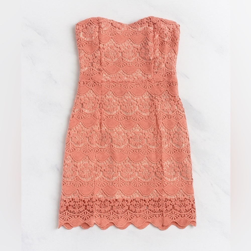 ARK & CO. Women’s Strapless Lace Pink Dress Size S Cottagecore Feminine Prairie